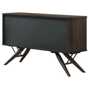 Wes Mid-Century Modern Sideboard with Tambour Doors – Dark Walnut