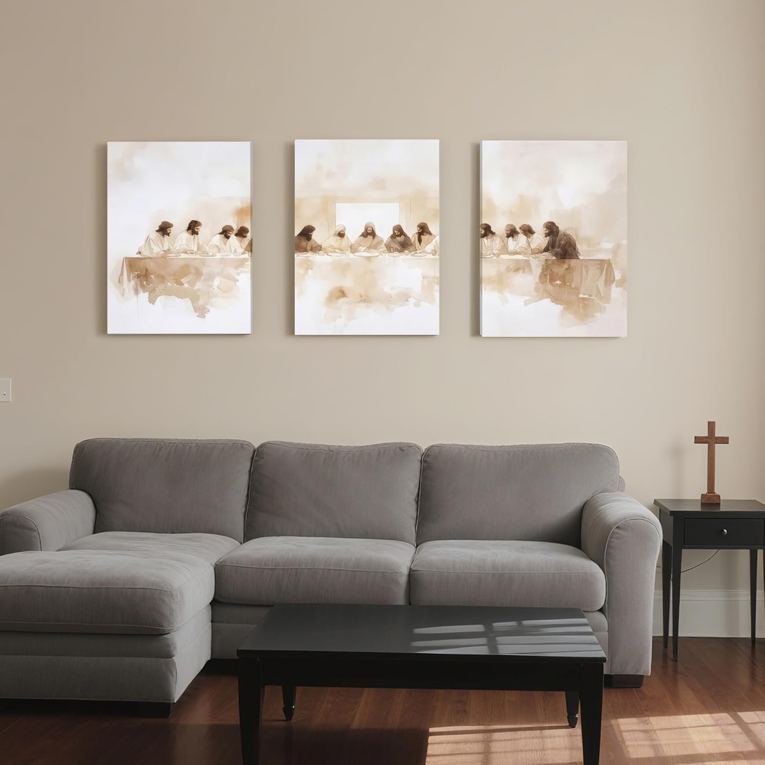 Last Supper 3-Piece Canvas Wall Art – Jesus and Disciples