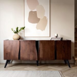 Sobral Mid-Century Modern 78" Server in Rich Walnut.
