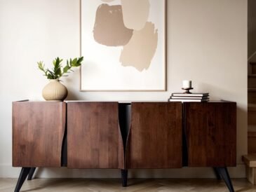 Sobral Mid-Century Modern 78" Server in Rich Walnut.