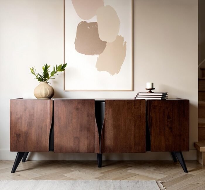 Sobral Mid-Century Modern 78" Server in Rich Walnut.