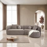 Darwen Contemporary White Faux Fur Sofa – Modern Shaggy Statement Piece