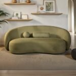 Beige Faux Fur Upholstered Headboard with LED Gold Accents, Contemporary Glam Queen & Eastern King