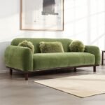 Carissa Gray Velvet Art Deco Style Bed Frame