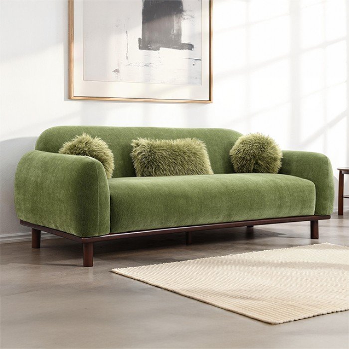 Mid century Modern Olive Green Sofa