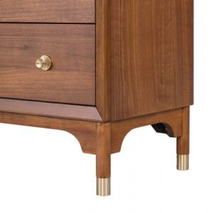 Hepburne walnut dresser with mirror, mid-century modern