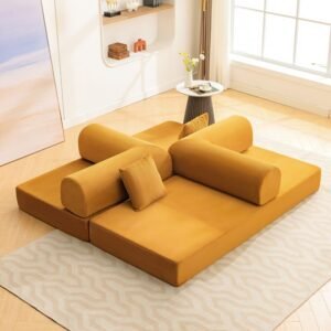 Perri 79” Compressed Sofa – Modern comfort and bold ginger design.