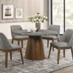 Royal Glam Fallon Round White / Gold Finish Dining Table