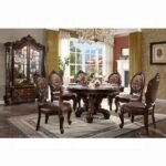 Royal Glam Fallon Round White / Gold Finish Dining Table