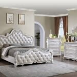 VINTAGE CLASSIC GLAM PEARL WHITE FINISH BEDROOM COLLECTION