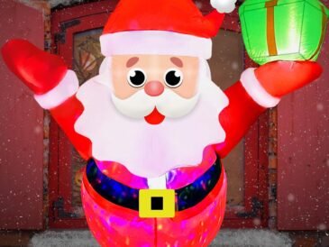 4FT Christmas Inflatable Santa Claus Broke Out from Window