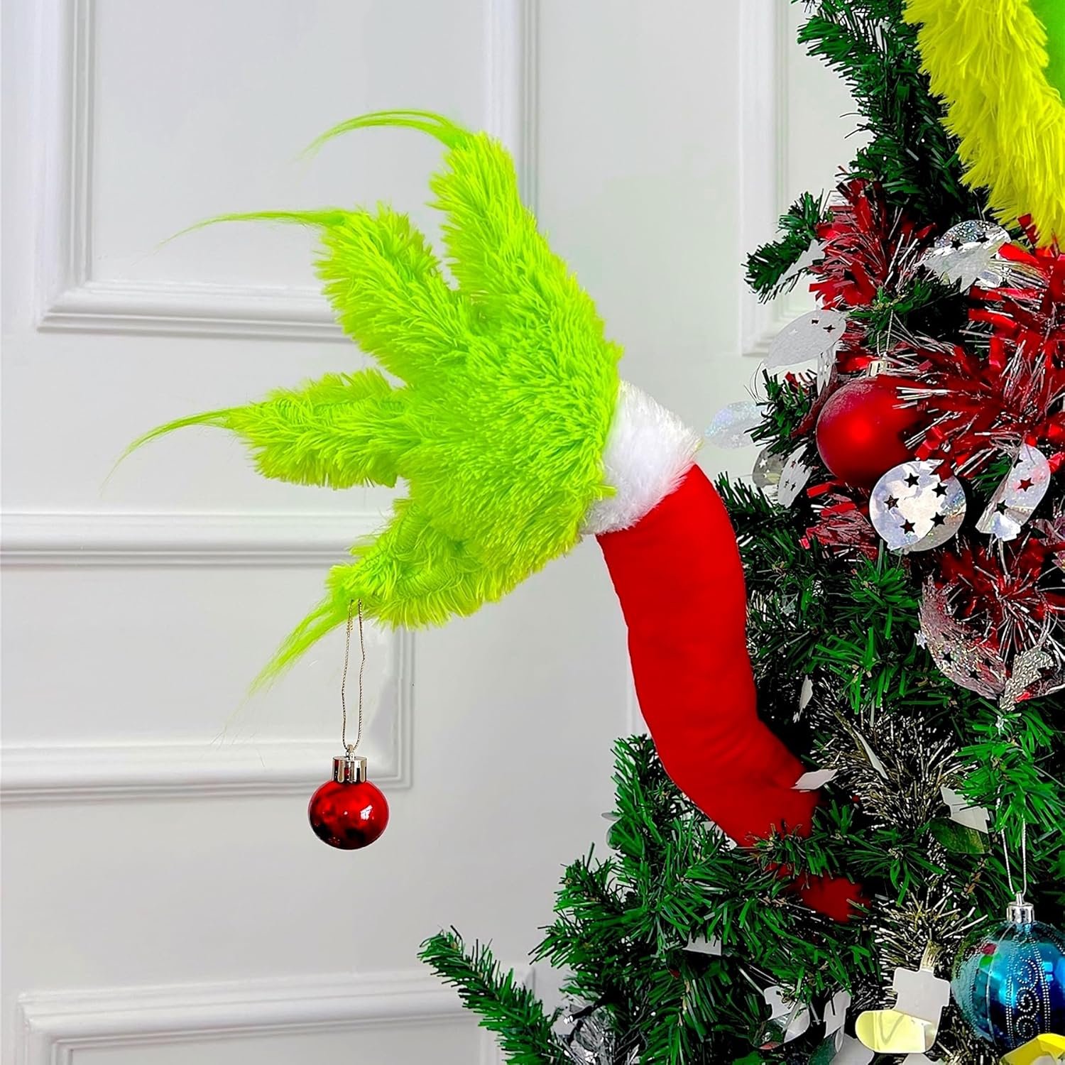 Christmas Elf Body Tree Decorations, Christmas Green Monster Stole Xmas Tree Topper
